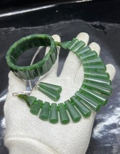 100% Natural Nephrite Jade Necklace Set – Natural Green Jade Jewelry