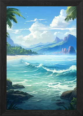 Gerahmtes Wandbild Poster Leinwanddruck Bild mit Meerblick