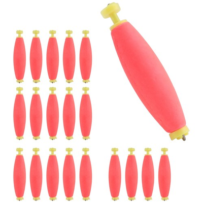 #ad 20 Pieces Fishing Bobbers Weighted Foam Snap on Float Weighted Bobbers for2051 $12.44