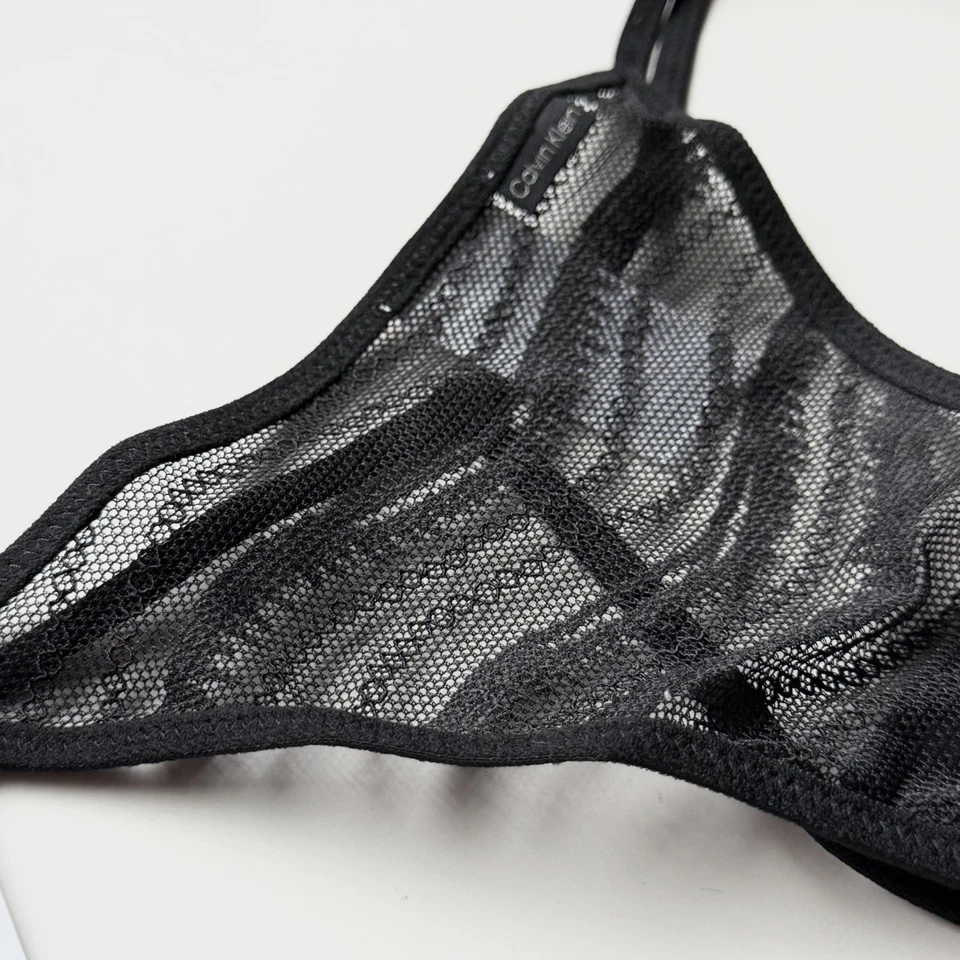 Tanga de encaje Calvin Klein negro talla S Foto 3 de 4