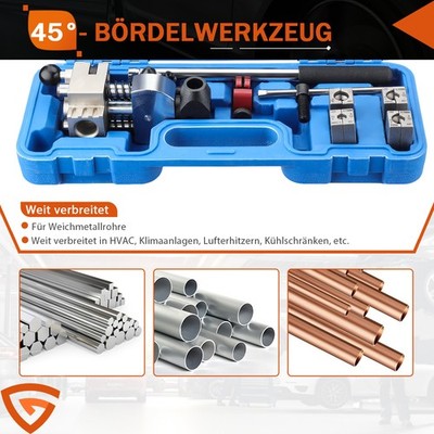 Profi-Bördelgerät Bremsleitung für Ø4,75mm, 6,35mm, 8mm, 9,5mm Kupfer Rohre SATS