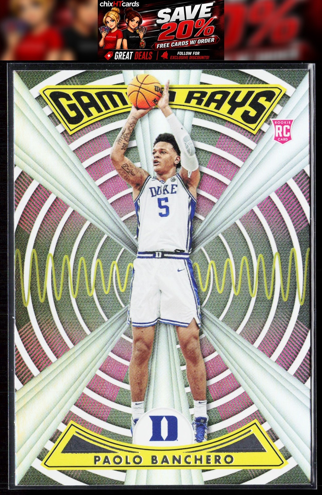 Paolo Banchero Gamma Rays Rookie 2022 Panini Chronicles Draft Picks #ZG-PAO Duke