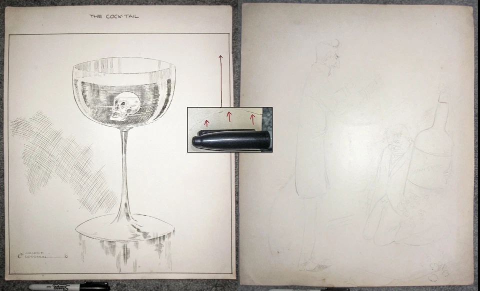 105 year old original art - 10 pcs - Prohibition LA WWI Political Cartoon Kodak - Image 3 of 4