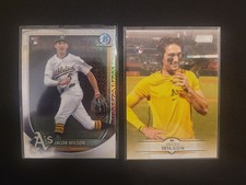 2025 Bowman Chrome Mojo Topps SC Jacob Wilson 2 Card RC Lot Athletics 
