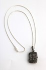 Vtg Sterling Silver Marcasite Locket Pendant Necklace, 20" Chain, 11.37 grams — photo 2