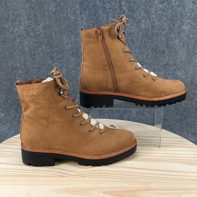 Indigo Rd Boots Womens 11 M Izma Lace Up Zip Ankle Boot Brown Fabric Casual