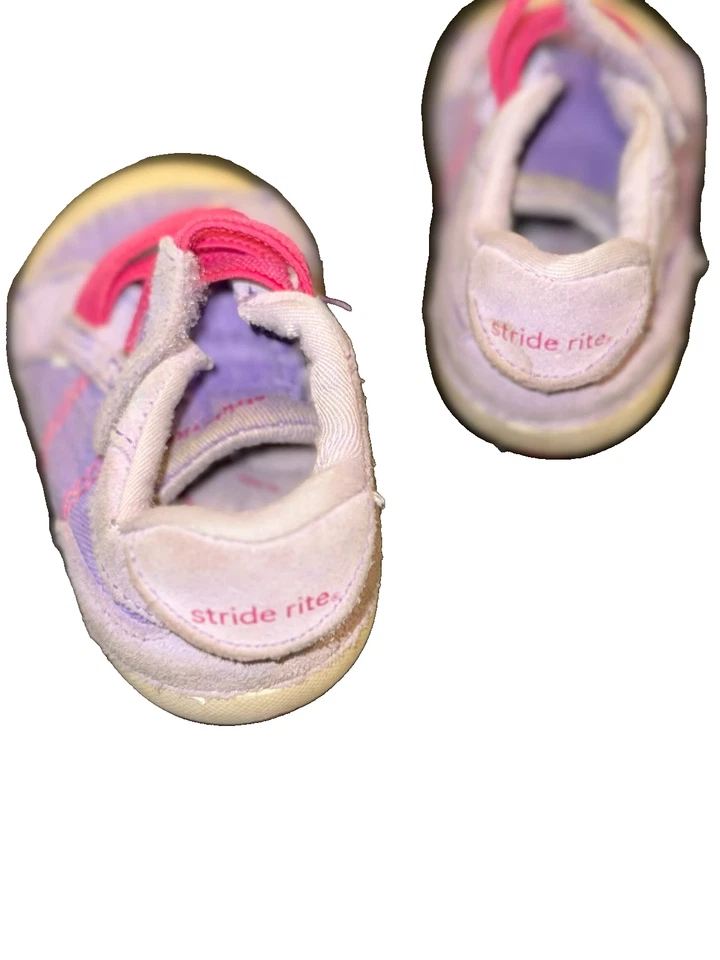 Stride Rite Baby Girls infant purple Lavender sneakers size 4 - Image 3 of 4