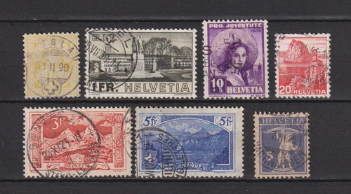 SWITZERLAND .  No. 69 .  15 c + 6 VALUES USED VERY BEAUTIFUL.