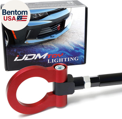 Red Track Racing Style Tow Hook Ring Compatible with 2016-Up Gen6 Chevy Camaro (