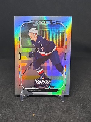 2025-26 O-pee-chee 4 Nations face off Brady Tkachuk Rainbow Foil /350