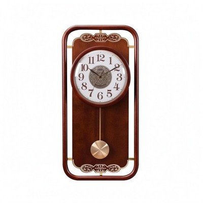 Wooden Pendulum Wall Timekeeper Large Arabic Numerals