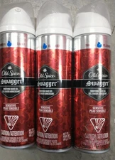 Lot of 3 Old Spice Swagger Soothing Sensitive Shave Gel HTF Full Size 7 oz New