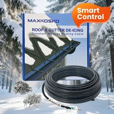 MAXKOSKO Roof Gutter De-Icing Heating Cable Kit