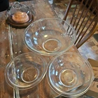 Vintage Set of 3 PYREX Clear Nesting Mixing Bowls Glass Set 322 323 325 USA