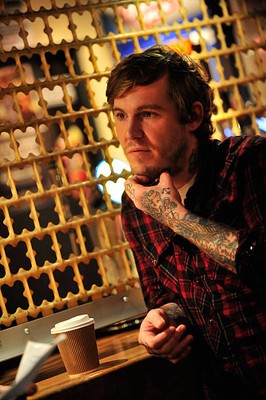 Brian Fallon of rock band The Gaslight Anthem at an interview Old Photo 4