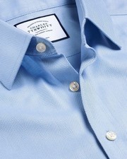 Sale - 15% Off - CHARLES TYRWHITT Alder Blue Non-Iron Herringbone Dress Shirt