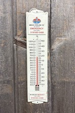 Vintage 1950s AMOCO Pipeline Co Gas & Oil Metal Advertising Thermometer Sign
