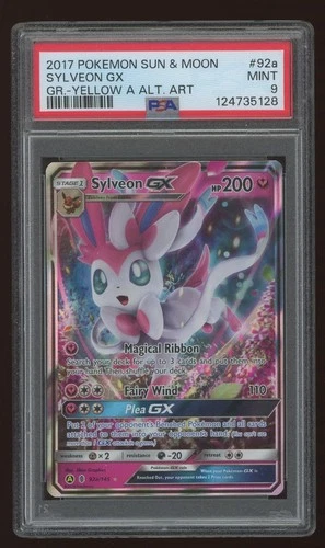 Pokemon Sylveon GX 92a/145 Yellow A Alternate Alt Art Guardians Rising PSA 9