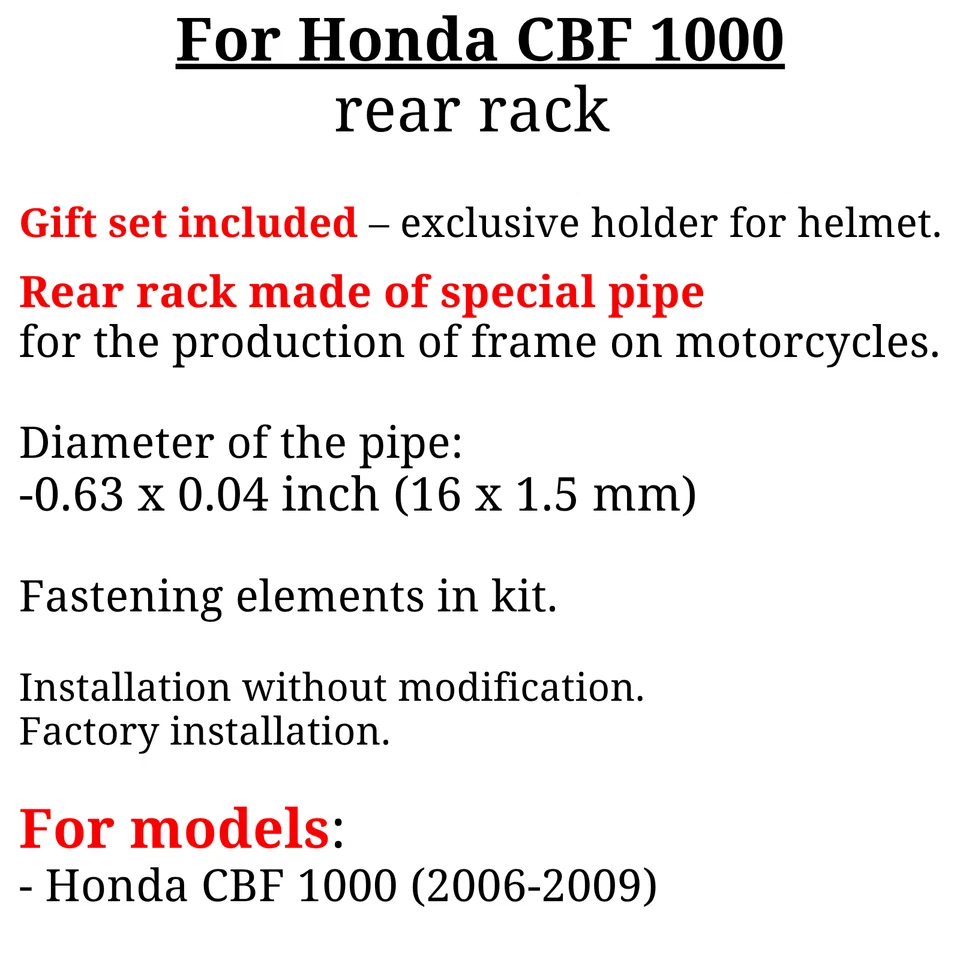 Portaequipajes trasero para Honda CBF 1000 Honda CBF1000 CBF1000 SC58, Bonus Foto 3 de 4
