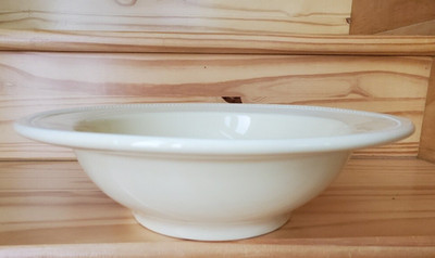 Sur La Table 12'' Pasta Bowl Beaded Edge Pale Yellow Wide Rim - Excellent