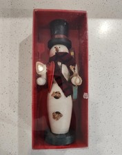 12 Inch Wooden Snowman Nutcracker - Christmas Tabletop Piece
