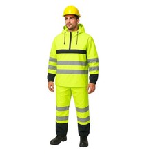 Image of Hi Vis Waterproof RainSuit 2 Piece Set High Visibility Safety Workwear Tracksuit