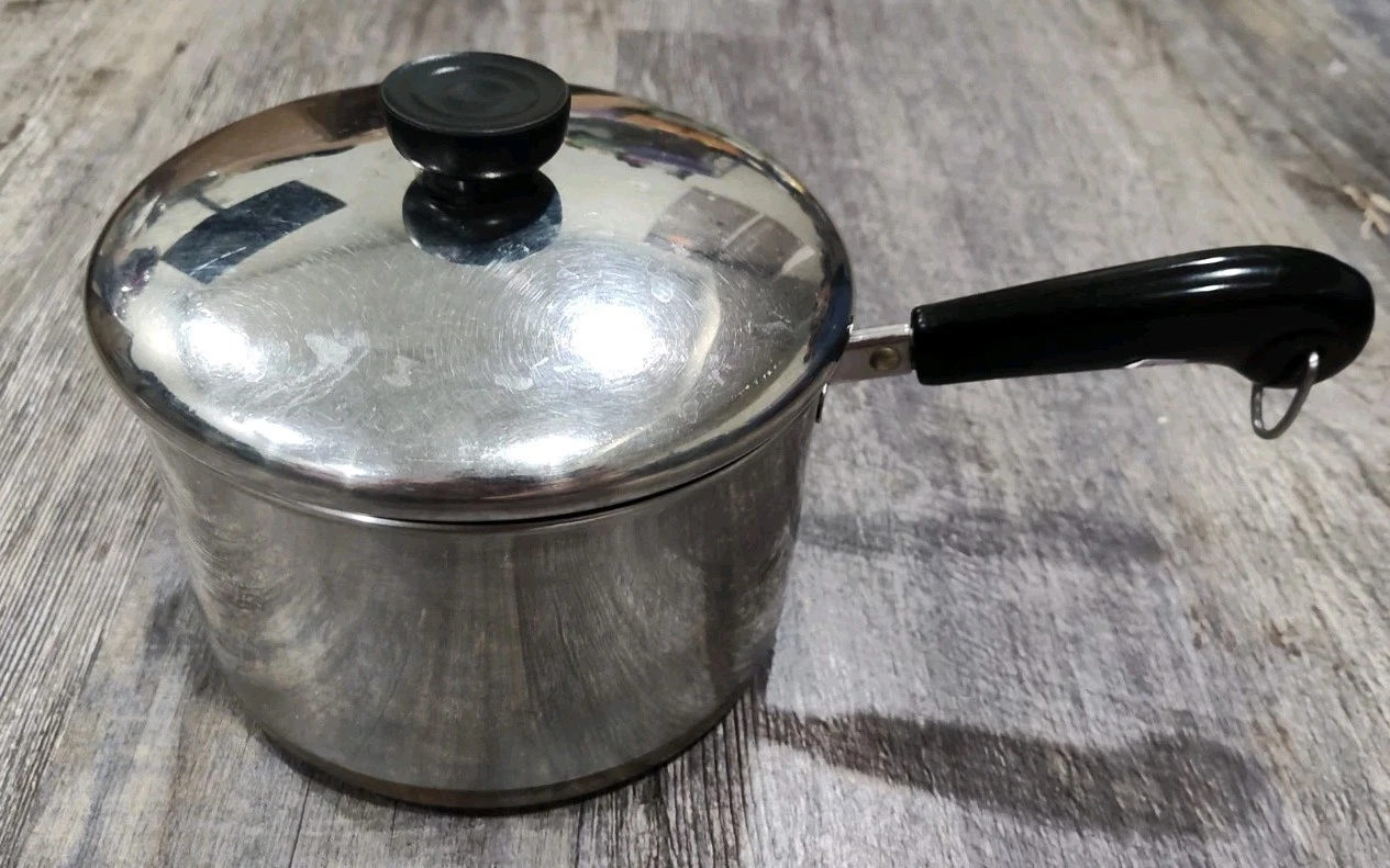 Revere Ware 3 Qt Sauce Pan w/Lid 93g Stainless Steel Copper Bottom Made In USA