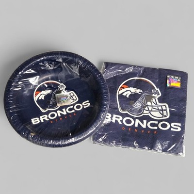 NFL Denver Broncos Party Bowls (1 Pkg/8ct) and Napkins (1 pkg/16ct) NEW Tailgate