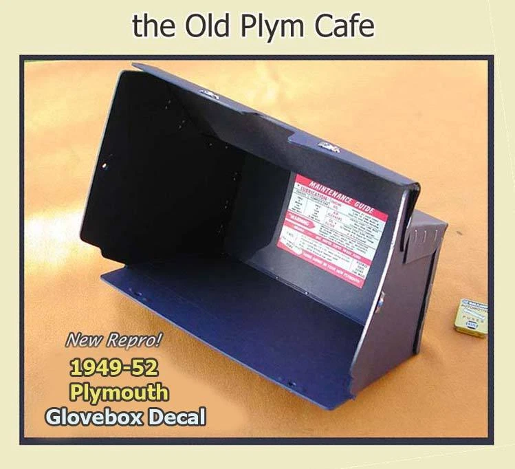 Decalque caixa de luvas Plymouth 1949-1950 especial luxo suburbano conversível 1951-1952 - Imagem 2 de 4