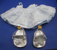 Build A Bear 16-18" ~~ Blue Bling Blind Dress + Silver Heels #357