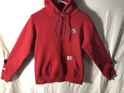 Authentic AAPE By A Bathing Ape Bape Solid Red Hoodie APUNVS