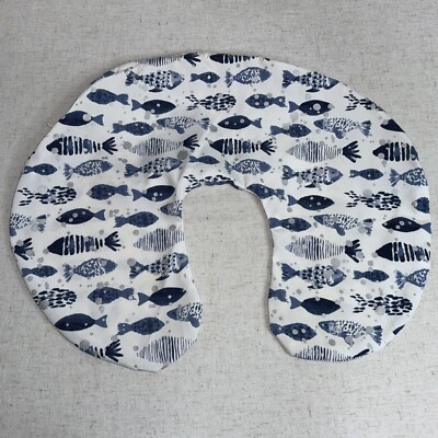 NEW Boppy Nursing Infant Support Pillow Cover Navy Fish Nautical
