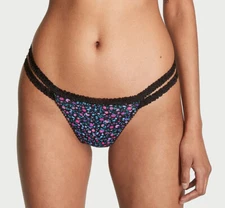 Victoria's Secret Cotton VS V String G String Strappy Thong Panty Floral XXL 2XL