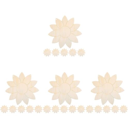 24 Pcs Sunflower Chips Unfinished Wooden Cutouts Accessories