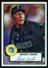 2007 Topps 52 MAURO ZARATE Signed Card autograph AUTO MARLINS