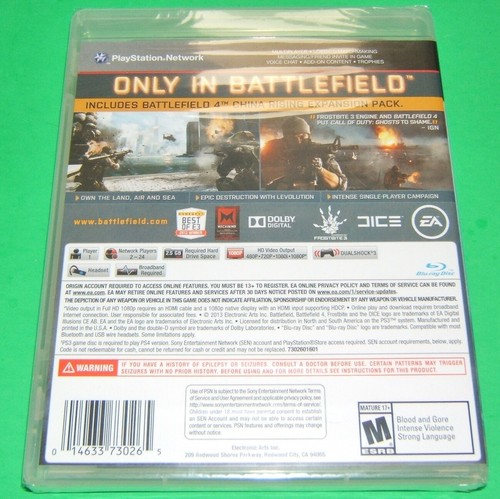 PS3 BATTLEFIELD 4 Video Game New Sealed - Picture 2 of 2
