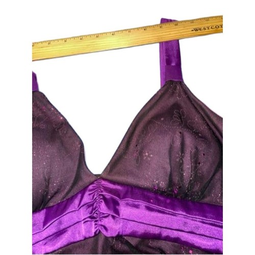 TABOO Purple/Lavender Cocktail Halter Formal Dress Size M Metallic Lace Floral - Picture 10 of 11
