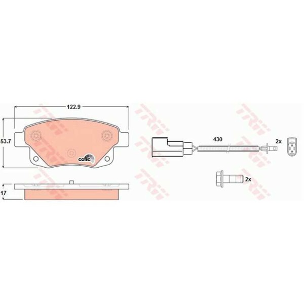 TRW BremsbeläGe GDB1725 BremsklöTze FüR Ford Transit Bus Fd_ _ Fb_ Fs_ Fz_ Fc_-image