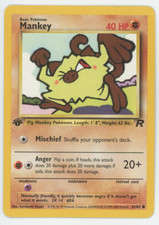 Mankey 61/82 1st Edition NM LP MP HP Common Team Rocket Pokemon Card 2000 WOTC
