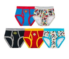 5 Pack Boy's Underwear Briefs Size 4 Soft 100 Cotton Justice League