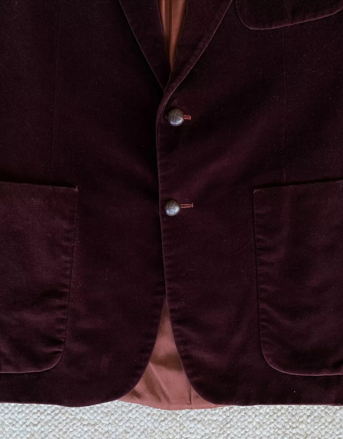 Siete by Oscar De la Renta Burgundy Velvet Jacket… - image 2