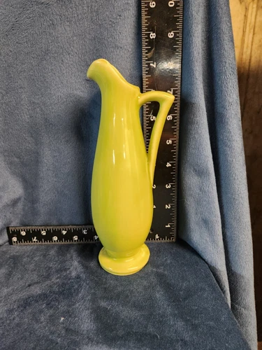 Vtg SHAWNEE Green MCM Art Deco Pottery Bud Vase Pitcher 8” USA #1168