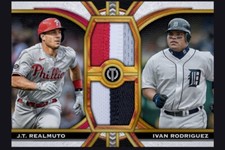 Topps Bunt Tribute 2023 Jt Realmuto Ivan Rodriguez Gold Dual Relic Digital Card