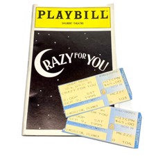 Crazy For You Playbill Shubert Theatre July 1995 With Tickets