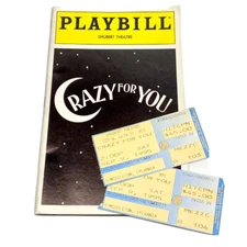 Crazy For You Playbill Shubert Theatre July 1995 With Tickets