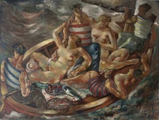 Sava Šumanović 1927  Drunken Boat Serbian Modernism Expressionist Nautical Scene