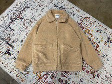I Am Gia Beige Pixie Sherpa Oversized Teddy Jacket Size Xs A7
