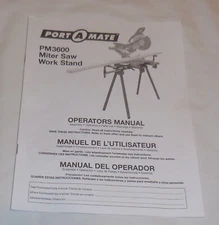 2011 Port A Mate PM3600 Miter Saw Work Stand Operators Manual ,instructions