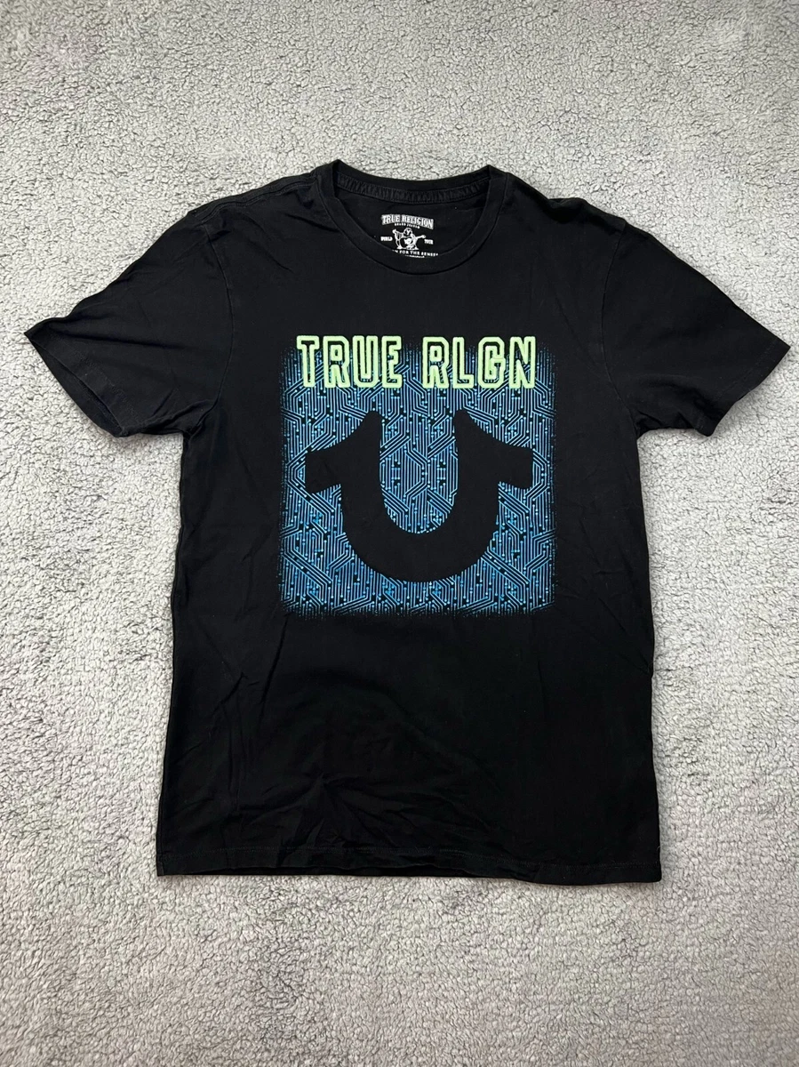 Blue and black store true religion shirt