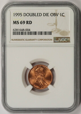 1995 Doubled Die Obverse Lincoln Memorial Penny 1C MS 69 RD Red